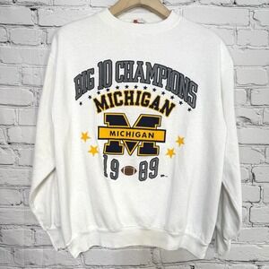 Vintage 80s Michigan Wolverines Crewneck Sweatshirt XL 1989 Big 10 Champions USA